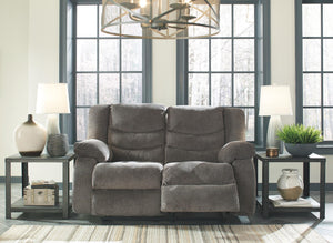 Tulen Fabric Reclining Manual Loveseat Gray