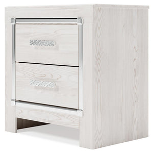Altyra 2-Drawer Nightstand with USB & Wireless Charger White