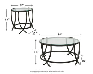 Tarrin 3-Piece Occasional Table Set Black