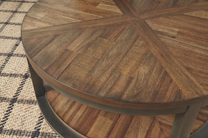 Roybeck Urban Foundry 3-Piece Occasional Table Set Light Brown/Bronze
