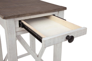Adalane 1-Drawer Accent Table with USB White/Gray