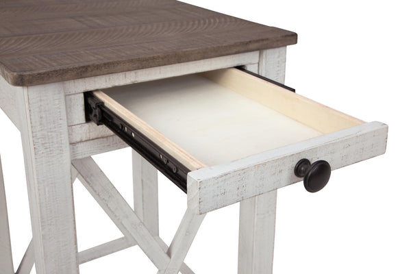 Adalane 1-Drawer Accent Table with USB White/Gray