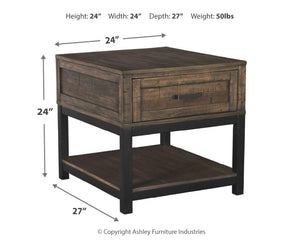 Johurst 1-Drawer End Table Grayish Brown
