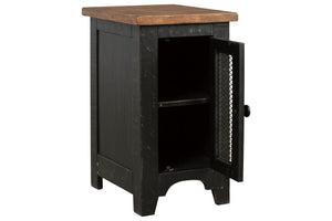 Valebeck Boho Haven 1-Door Chairside End Table Black/Brown