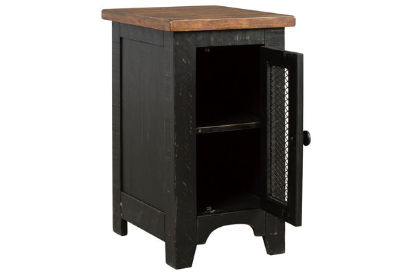 Valebeck Boho Haven 1-Door Chairside End Table Black/Brown