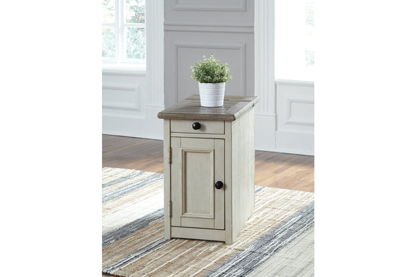 Bolanburg Pastoral Charm 1-Door Chairside End Table with USB Ports & Outlets Two-tone