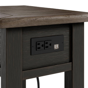 Tyler Creek 1-Drawer Chairside End Table with USB Grayish Brown/Black