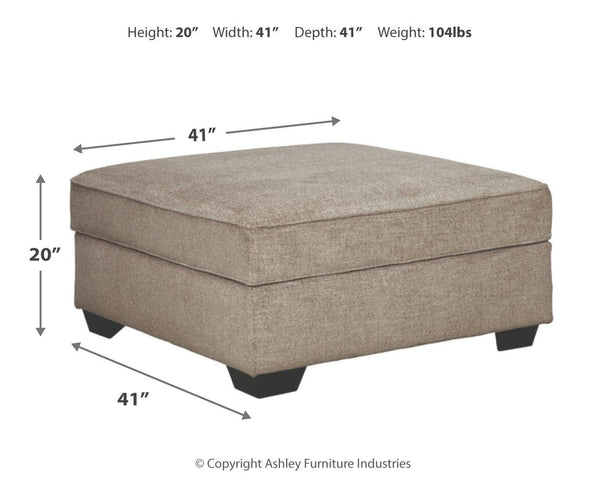 Bovarian Fabric Ottoman With Storage Stone