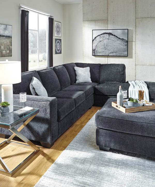 Altari Oversized Fabric Accent Ottoman Slate