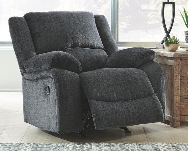 Draycoll Manual Fabric Rocker Recliner Slate