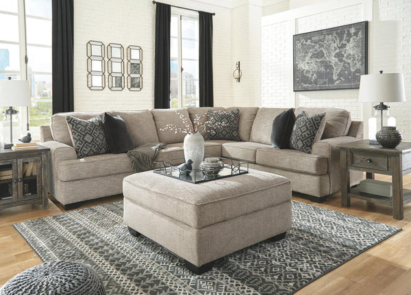 Bovarian 3-Piece Fabric Stationary Sectional Stone