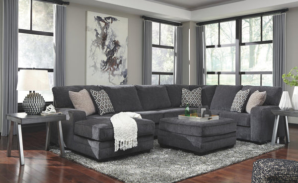 Tracling 3-Piece Fabric Stationary Sectional with Chaise Slate