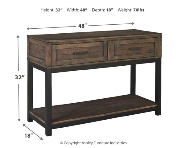 Johurst 2-Drawer Console Table Grayish Brown