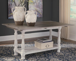 Havalance Flip Top Console Table Gray/White