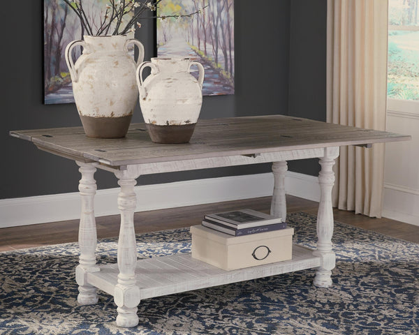 Havalance Flip Top Console Table Gray/White