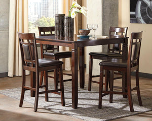 Bennox Counter-Height Dining Table & Barstools Brown
