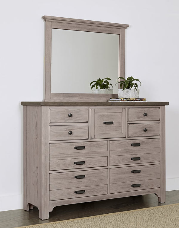 Vaughan-Bassett Bungalow Dover Grey Two-Tone Master Landscape Mirror