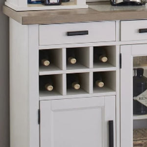 Parker House Americana Modern Dining Collection 2-Piece 66 Inch Buffet/Bar Open Hutch with Quartz Insert Cotton Color
