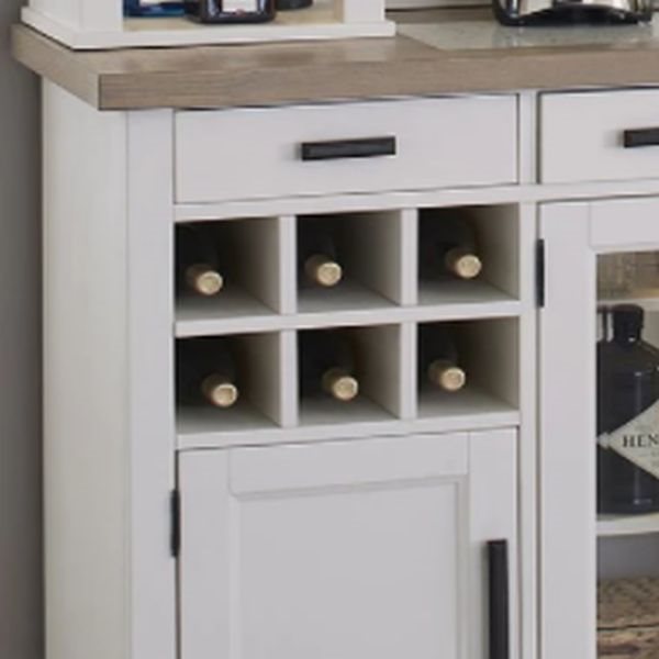 Parker House Americana Modern Dining Collection 2-Piece 66 Inch Buffet/Bar Open Hutch with Quartz Insert Cotton Color