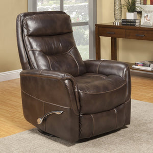Parker House Gemini Collection Manual Swivel Glider Recliner in Truffle