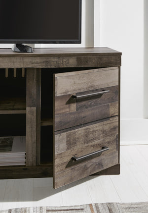 Derekson 4-Drawer 60-Inch LG TV Stand (Fireplace Optional) Multi Gray