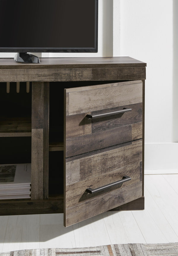 Derekson 4-Drawer 60-Inch LG TV Stand (Fireplace Optional) Multi Gray
