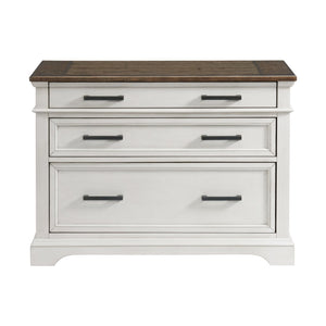 Intercon Drake Rustic White & French Oak Farmhouse 42 Inch Lateral Office File Cabinet