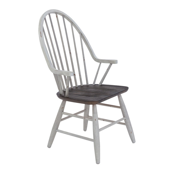 Liberty Furniture 7-Piece Trestle Two-Tone White Wood Dining Table Set Farmhouse