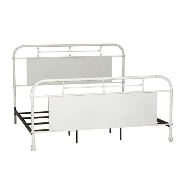 Liberty Furniture Vintage Antique White King Metal Bed
