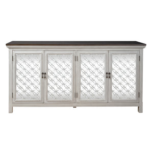 Liberty Furniture Westridge Antique White/Wire Brushed Gray 4-Door Accent Cabinet