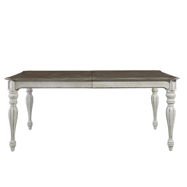 Liberty Furniture 7-Piece Antique White Weathered Bark Rectangular Dining Table Set Magnolia Manor