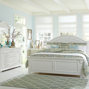 Liberty Summer House I Oyster White Queen Panel Bed