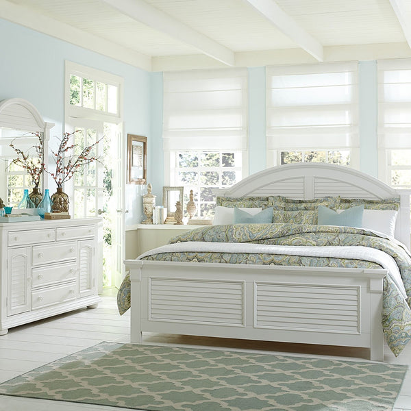 Liberty Summer House I Oyster White Queen Panel Bed