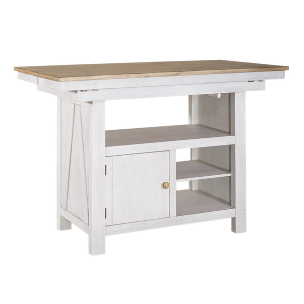 Liberty Furniture Weathered White & Sandstone Kitchen Island Lindsey Farm