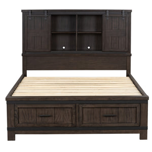Liberty Furniture Complete Queen Bedroom Set Bookcase Bed, Dresser, Mirror, Chest & Nightstand Thornwood Hills