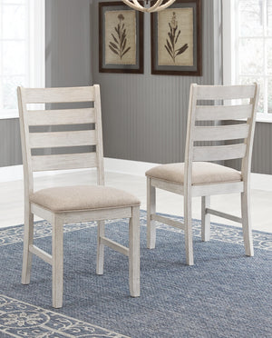 Skempton Upholstered Dining Side Chair White/Light Brown