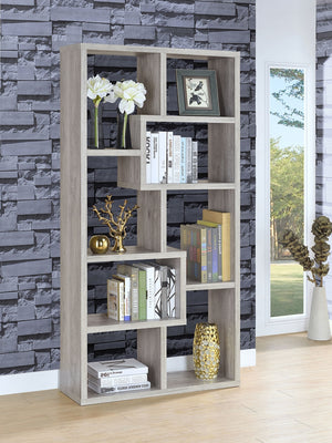 Coaster Theo 71 Inch 6-Shelf Bookshelf Grey Driftwood