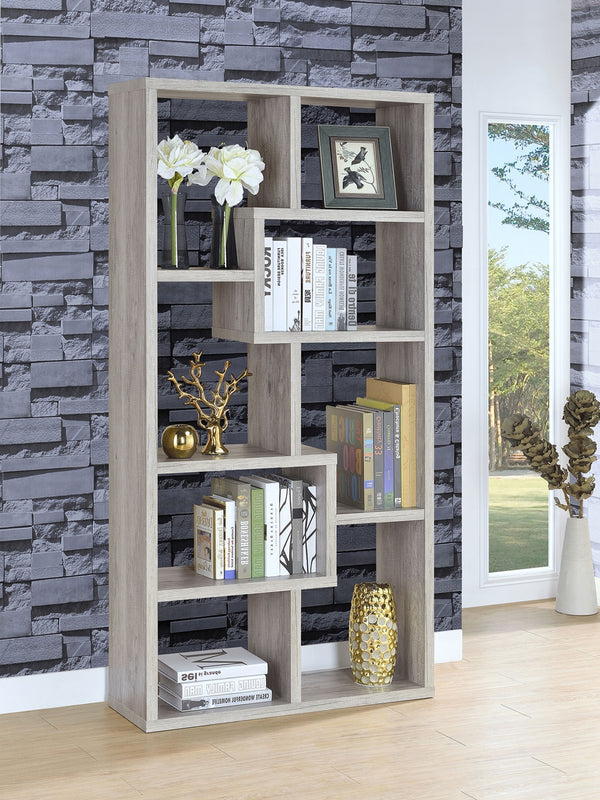 Coaster Theo 71 Inch 6-Shelf Bookshelf Grey Driftwood