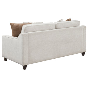 Coaster Christine 2-Piece Upholstered Sloped Arm Sofa Set Beige