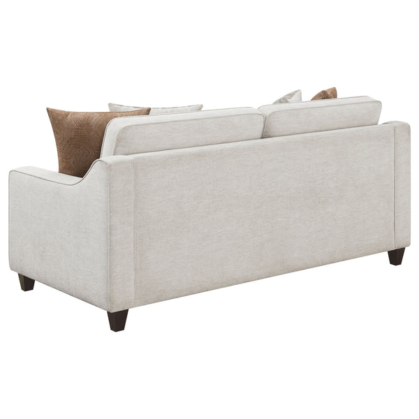 Coaster Christine 2-Piece Upholstered Sloped Arm Sofa Set Beige