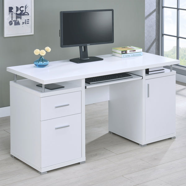 Coaster Tracy 55 Inch 2-Drawer Office Computer Desk White