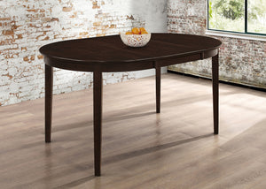 Coaster Gabriel Oval 60 Inch Extension Leaf Dining Table Cappuccino