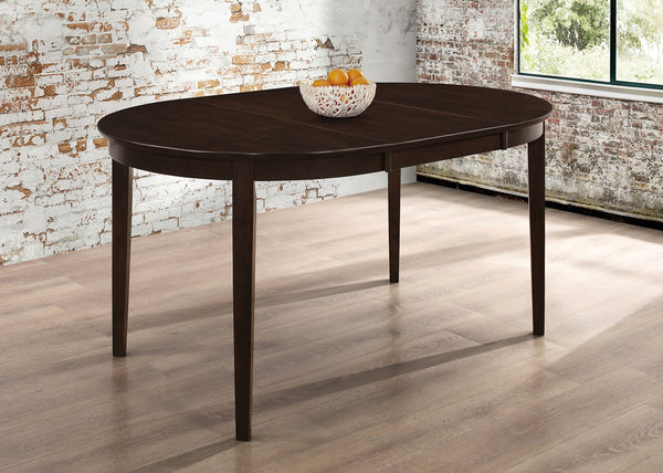 Coaster Gabriel Oval 60 Inch Extension Leaf Dining Table Cappuccino