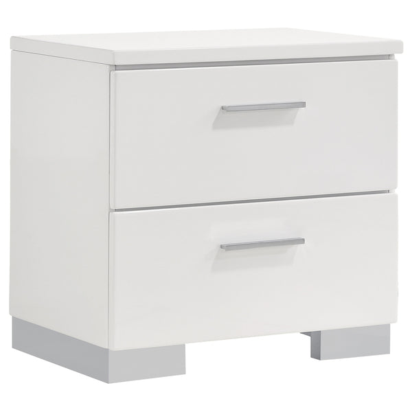 Coaster Felicity 5-Piece Full Bedroom Set in White High Gloss