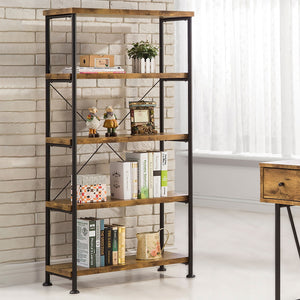Coaster Analiese 63 Inch 4-Shelf Bookshelf Rustic Nutmeg