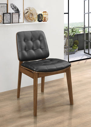 Coaster Redbridge Button Tufted Upholstered Dining Side Chair Walnut