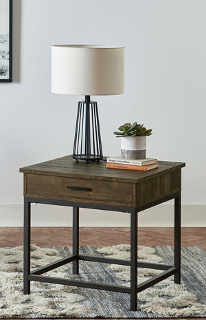 Coaster Byers 1-Drawer Square Engineered Wood End Table Brown Oak