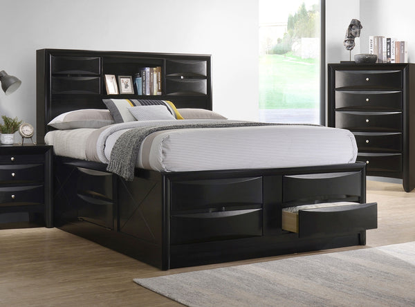 Coaster Briana Wood King Storage Bookcase Bed Black