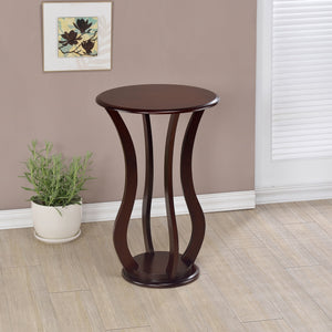 Coaster Elton Round Wood Top Accent Side Table Cherry