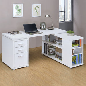 Coaster Yvette 60 Inch 3-Drawer L-Shape Computer Desk White